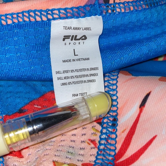 Fila Sport | Low Impact Sports Bra Blue Floral Print Racerback Size Large - Picture 5 of 5